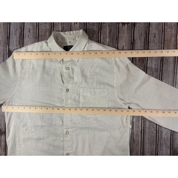 RAG & BONE striped classic fit beach Shirt size M color Ivory NWT made in USA - Picture 5 of 7